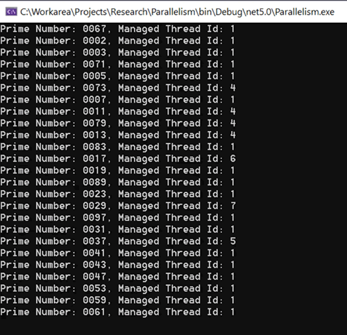 C#使用并行性檢索 1 到 100 之間的素?cái)?shù)