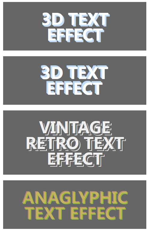 CSS3實(shí)現(xiàn)的4種3D文字效果